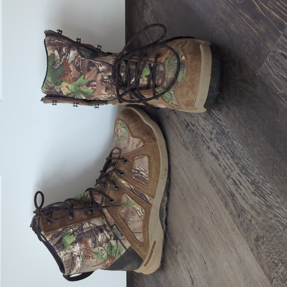 Danner dry mens 9  steadfast 8" realtree extra green camo EUC waterproof
